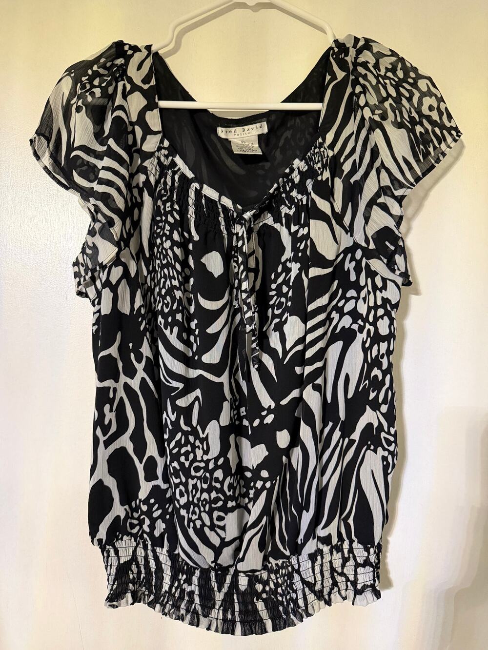 Fred David petite large black/white top